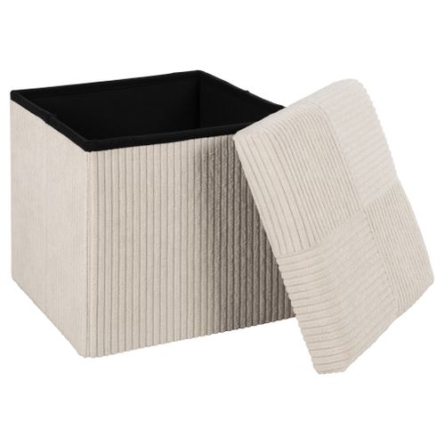 Pouf pliable H. 38 cm PAT Ecru