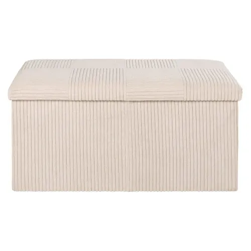 Banc pliable H. 38 cm PAT Ecru vue de face