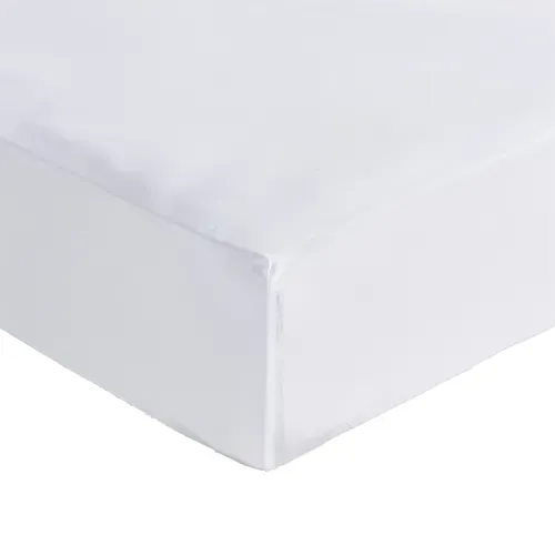 Drap housse blanc 140x190 cm DREAMEA VICTOR vue de face