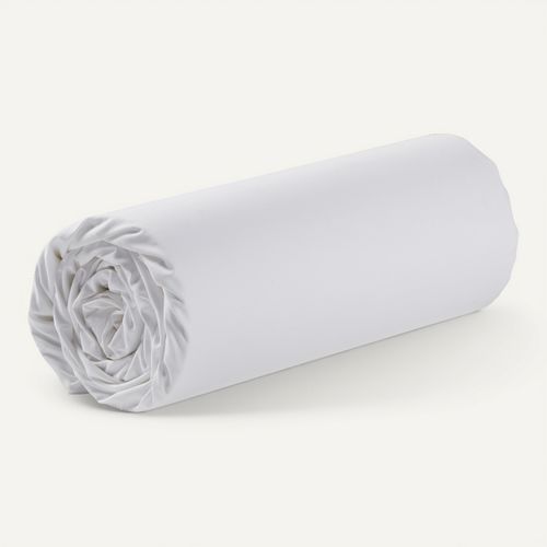 Drap housse blanc 140x190 cm DREAMEA VICTOR vue 3/4