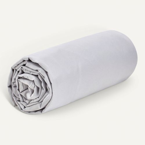 Drap housse gris 140x190 cm DREAMEA VICTOR vue 3/4
