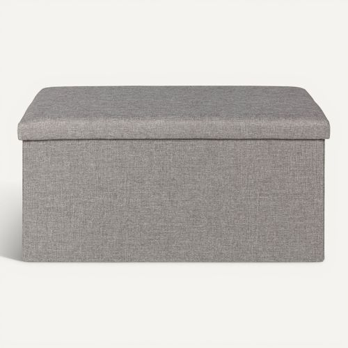 Banc pliable H. 38 cm PAULINE Gris vue de face