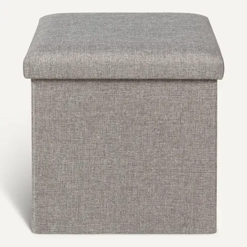 Pouf pliable H. 38 cm PAULINE Gris vue de face