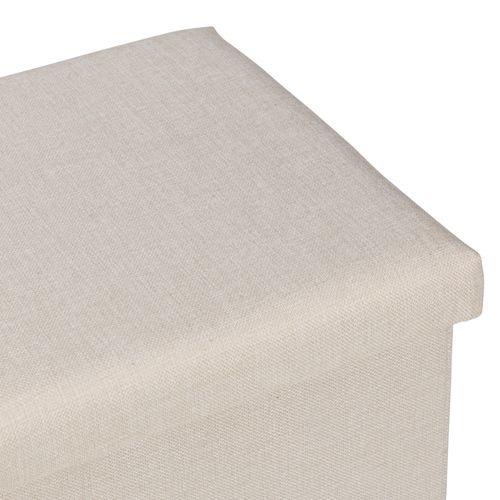 Pouf pliable H. 38 cm PAULINE Ecru vue détaillée