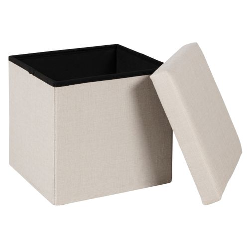 Pouf pliable H. 38 cm PAULINE Ecru