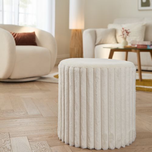 Pouf H. 40 cm COCO Blanc vue d'ambiance 1