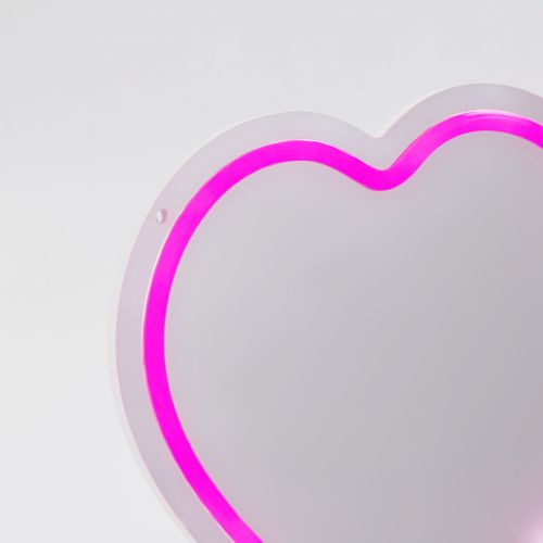 Miroir coeur néon LED USB COEUR Rose vue détaillée