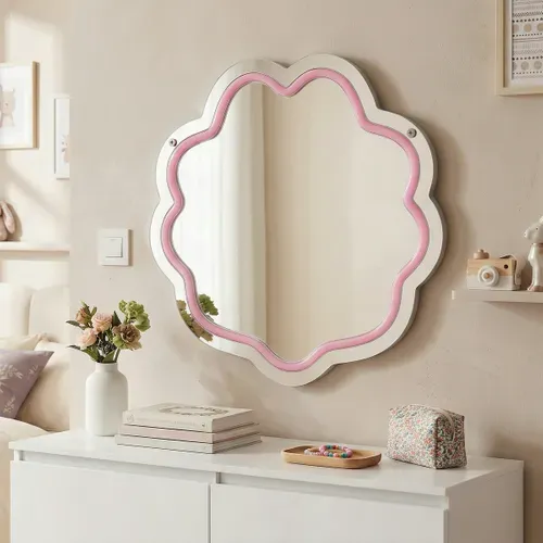 Miroir rond néon LED USB ROND Multicolore vue d'ambiance 1