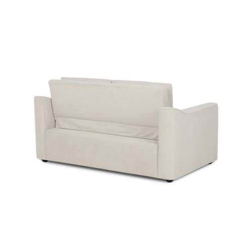 Canapé 2 places convertible GOLDIE tissu beige vue de derrière