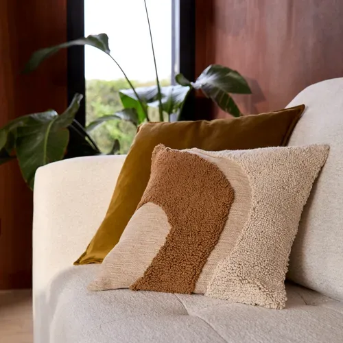 Coussin 45x45 cm WAVE Naturel vue d'ambiance 1