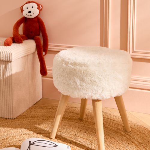 Pouf H. 40 cm JACOB Blanc vue d'ambiance 1