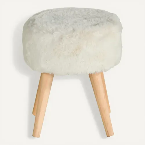 Pouf H. 40 cm JACOB Blanc vue de face