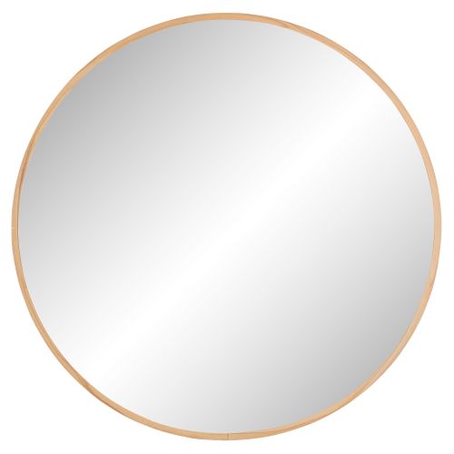 Miroir rond D. 48 cm CIRCLE Imitation bois vue de face