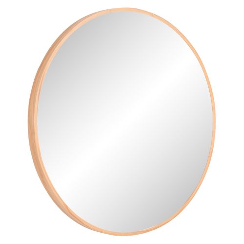 Miroir rond D. 48 cm CIRCLE Imitation bois vue 3/4