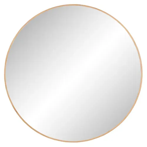 Miroir rond D. 75 cm CIRCLE Imitation bois vue de face