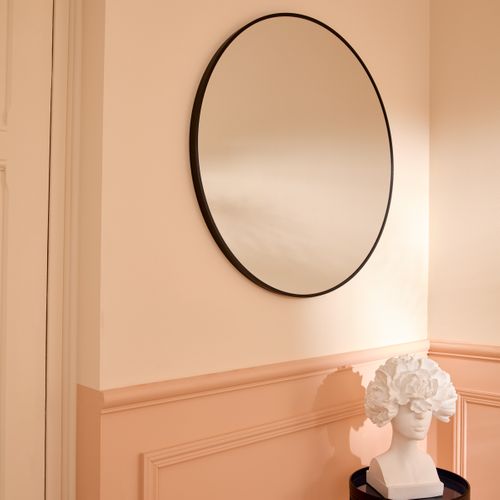 Miroir rond D. 75 cm CIRCLE Noir vue d'ambiance 1