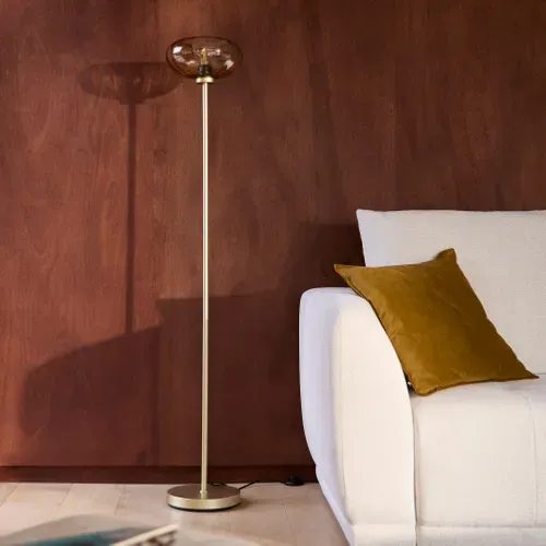 Lampadaire droit H. 160 cm VERRA Ambré