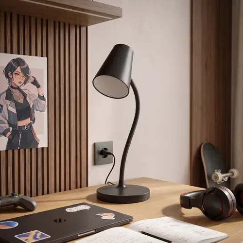 Lampe de bureau LED H. 42 cm ALUMA Noir vue d'ambiance 1