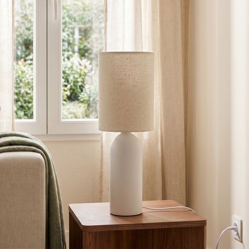 Lampe à poser H. 55 cm ISADORA Blanc vue d'ambiance 1
