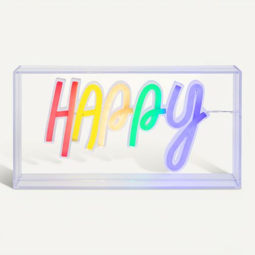 Happy néon LED USB HAPPY Multicolore vue de face