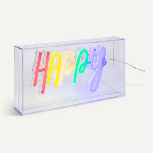 Happy néon LED USB HAPPY Multicolore vue 3/4
