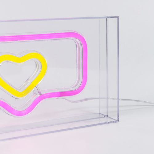 Message coeur néon LED USB COEUR Rose vue détaillée