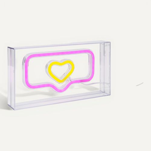 Message coeur néon LED USB COEUR Rose vue 3/4