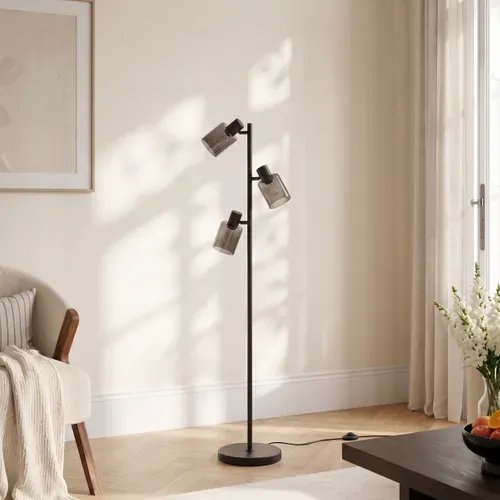 Lampadaire 3 têtes H. 150 cm ELIA Noir vue d'ambiance 1