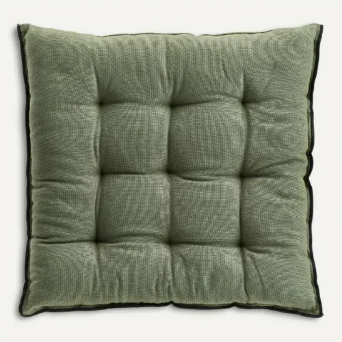 Coussin de chaise 40x40 cm BAHIA Kaki vue de face