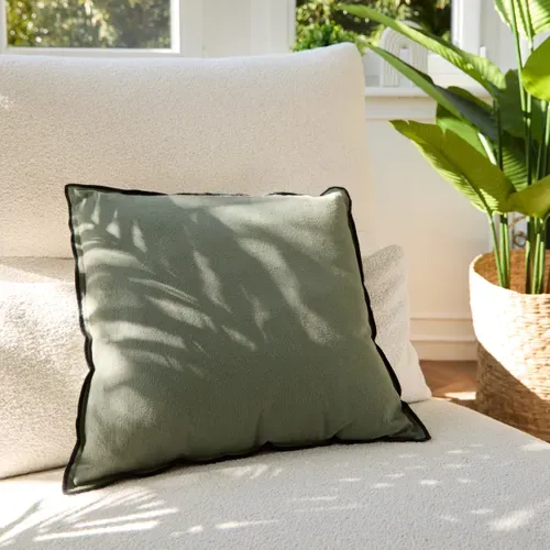 Coussin 40x40 cm BAHIA Kaki vue d'ambiance 1