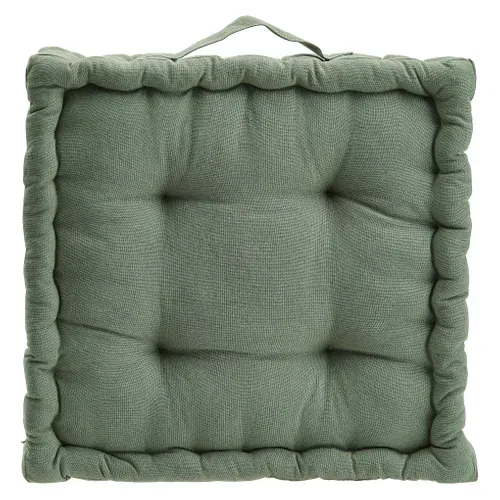 Coussin de sol 40x40 cm BAHIA Kaki vue de face
