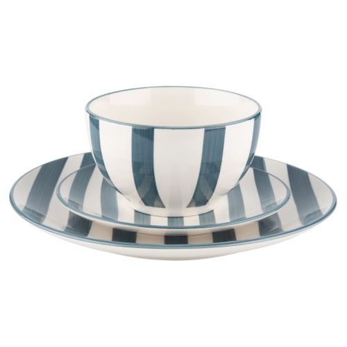 Service de vaisselle 12 pièces AMALFI Blanc / Bleu