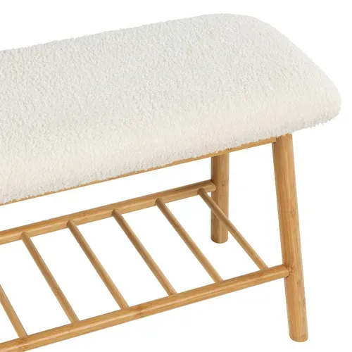 Banc avec range chaussures NOLA Blanc / Naturel vue détaillée