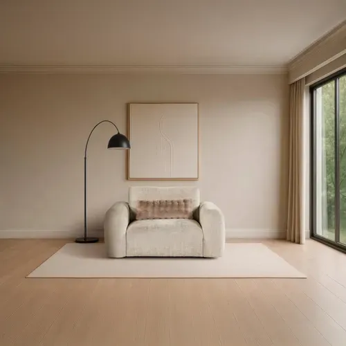 Fauteuil BELLO tissu beige vue d'ambiance 1