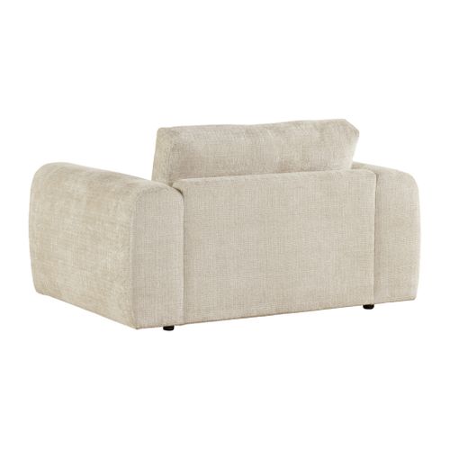 Fauteuil BELLO tissu beige vue de derrière