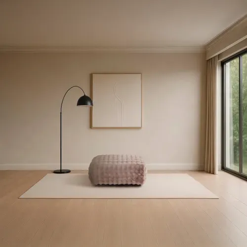 POUF BELLO tissu grege vue d'ambiance 1