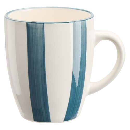 Mug H. 10,5 cm AMALFI Blanc / Bleu vue de face
