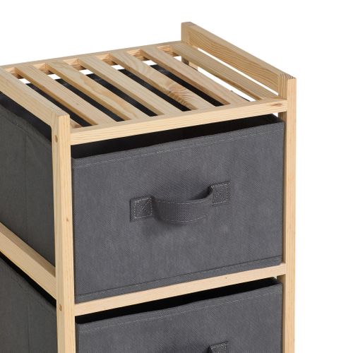 Tour 3 tiroirs ALICE Gris / Naturel vue détaillée