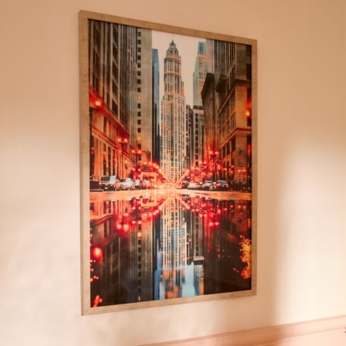 Tableau 48x68 cm CITY LIGHTS Orange vue d'ambiance 1