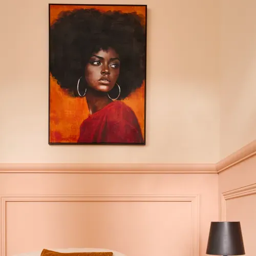 Tableau velours 48x68 cm NAOMIE Orange vue d'ambiance 1