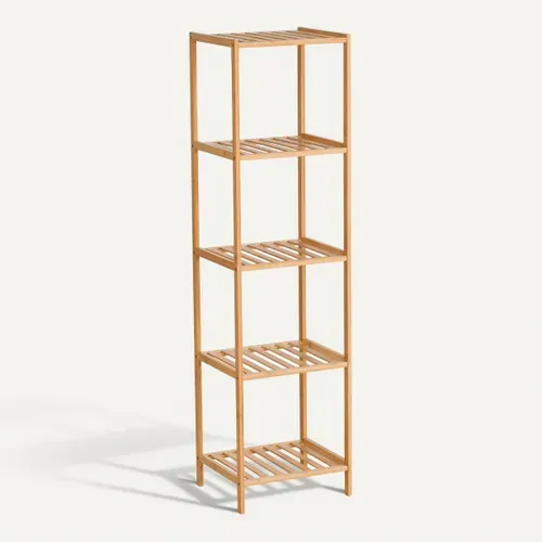 Meuble 5 étagères ELIO Naturel vue 3/4