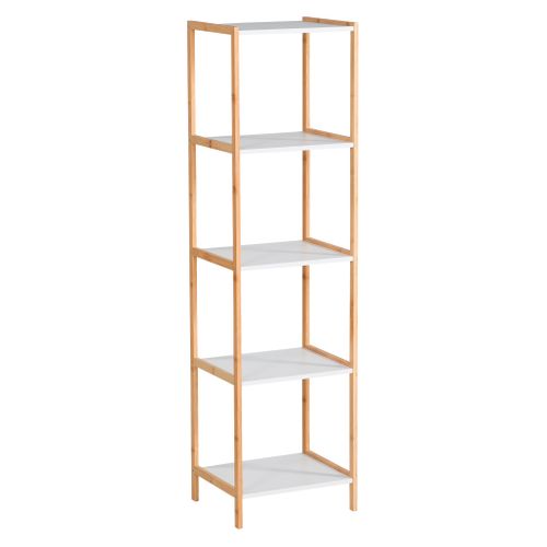 Meuble 5 étagères CHARLIE Naturel / Blanc