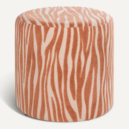 Pouf H. 40 cm ZELINE Terracotta vue de face