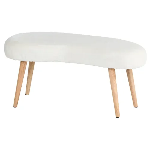 Banc H. 40 cm JACOB Blanc vue de profil
