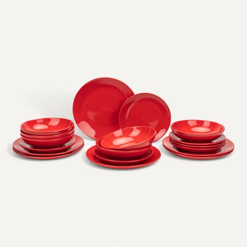 Service de vaisselle 18 pièces COLORAMA Rouge vue 3/4