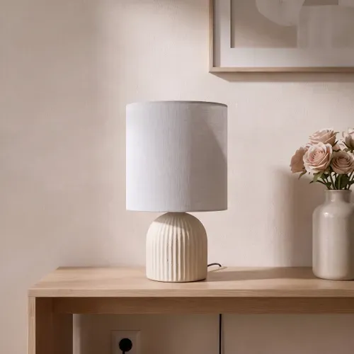Lampe à poser H. 27 cm LISIA Beige vue d'ambiance 1