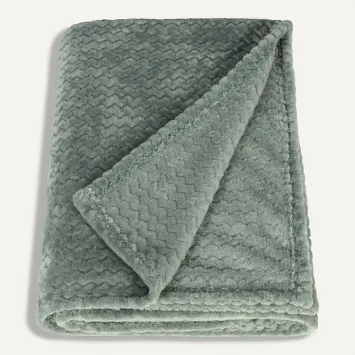 Plaid 130x170 cm ZIGGY Vert Clair vue 3/4