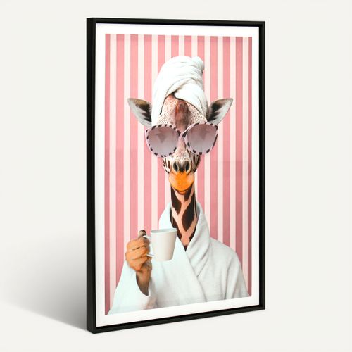 Tableau girafe 50x70 cm ADRIANA Rose vue 3/4