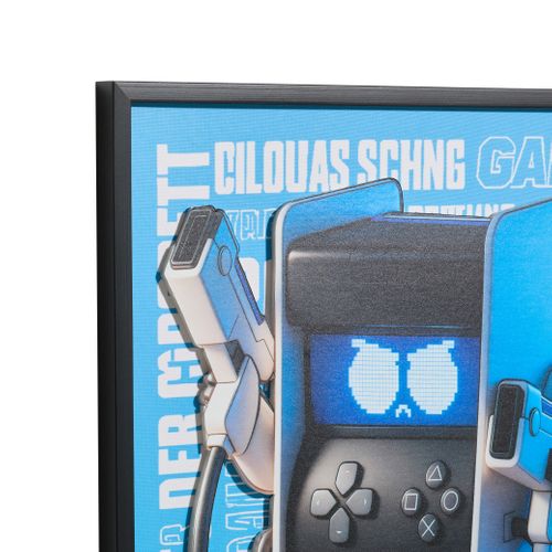 Tableau 40x50 cm GAMING Bleu vue détaillée