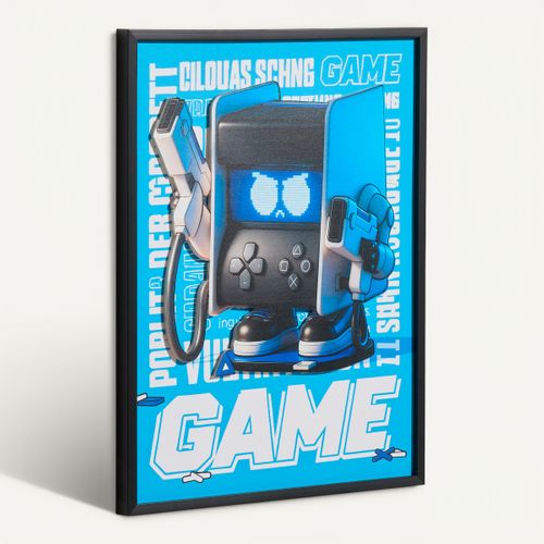 Tableau 40x50 cm GAMING Bleu vue 3/4